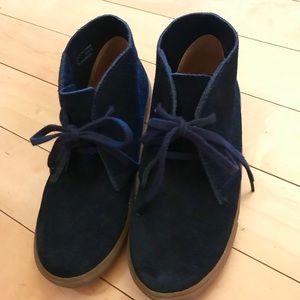 J. Crew Boys MacAlister Blue Suede Shoes K3